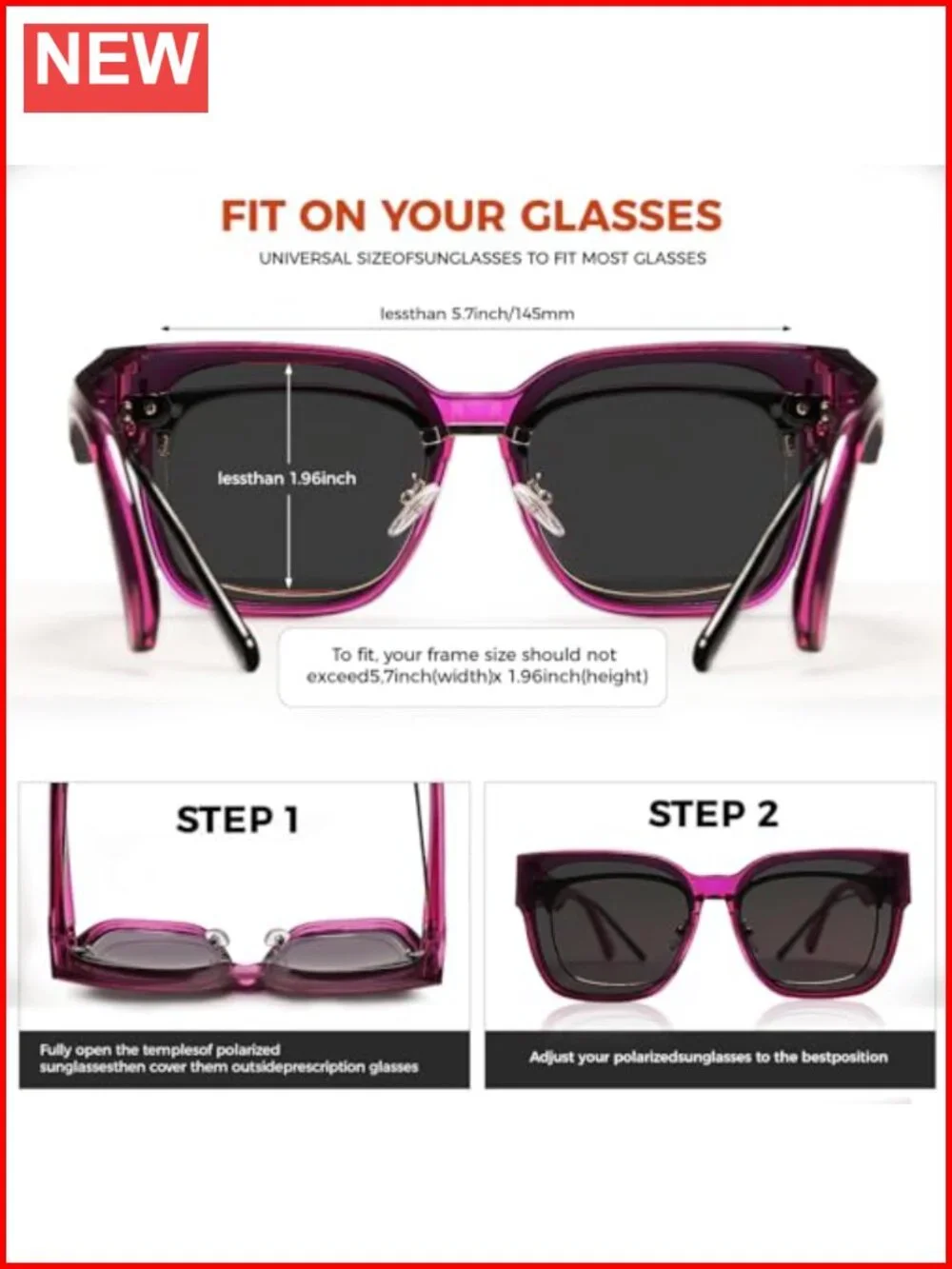 Oversized Fit Over Glasses Polarized Sunglasses Women Lightweight TR90 Driving